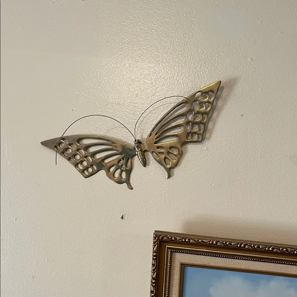 4 BRASS BUTTERFLIES THICK - Solid -Various Sizes - Excellent Condition - Vintage